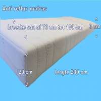 Anti Reflux matras volwassenen van 20 cm aflopend naar 3 cm van af 70x200x20 cm /3 cm