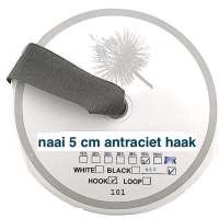 5 cm antraciet haak klittenband 