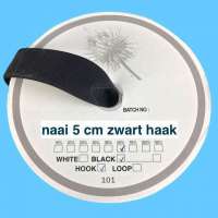 Zwart 5 cm haak klittenband 
