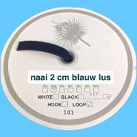 Blauw 2 cm lus klittenband 