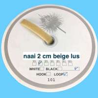 Beige 2 cm lus klittenband 