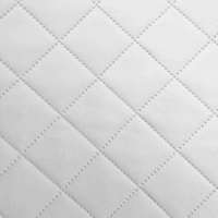 Kunstleer ruit motief 5 x 5 cm kleur wit 140 cm breed