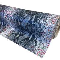 Kunstleer snake multi color blue 140 cm breed