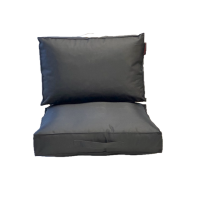 Outdoorkussen set zwart 60x60x10 + 40x60x10 cm.