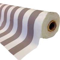 Outdoor stof streepje taupe off white 160 cm breed