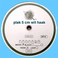 Plak 5 cm wit haak klittenband 