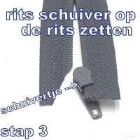 Uitleg rits schuiver op de rits plaatsen in 4 stappen