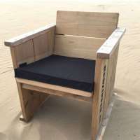 Outdoor kussen 50x50x6 cm Zwart