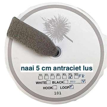 5 cm antraciet lus Klittenband