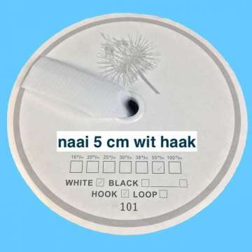Wit 5 cm haak klittenband