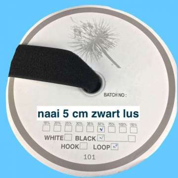 Zwart 5 cm lus klittenband