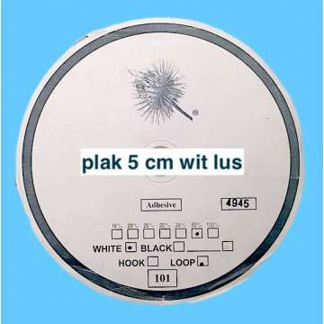 Plak 5 cm wit lus klittenband