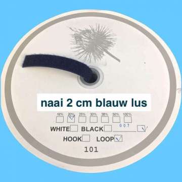 Blauw 2 cm lus klittenband