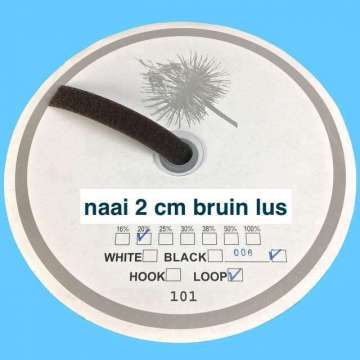 Bruin 2 cm lus klittenband