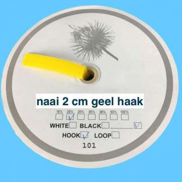 Geel 2 cm haak klittenband