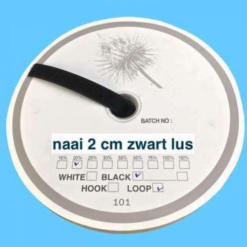 Zwart 2 cm lus klittenband