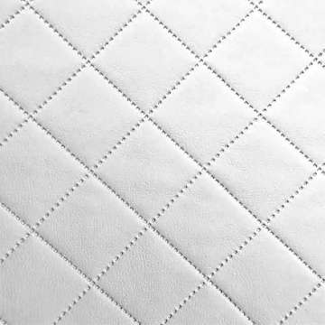 Kunstleer ruit motief wit 5x5 cm rolprijs  15 meter