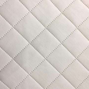 Kunstleer ruit motief 5 x 5 cm Off white 140 cm breed