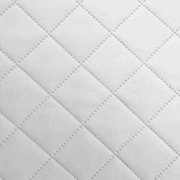 Kunstleer ruit motief  5 x 5 cm kleur wit 140 cm breed