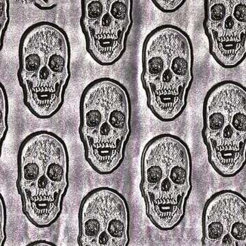 Kunstleer Skull Silber 140 cm breed