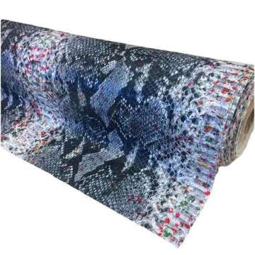 Kunstleer snake  multi color blue 140 cm breed