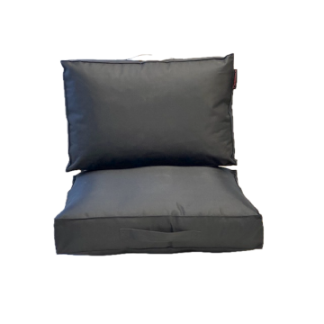 Outdoorkussen set zwart 60x60x10 + 40x60x10 cm.