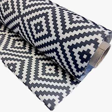 Outdoorstof Es Cubells zwart 145 cm breed