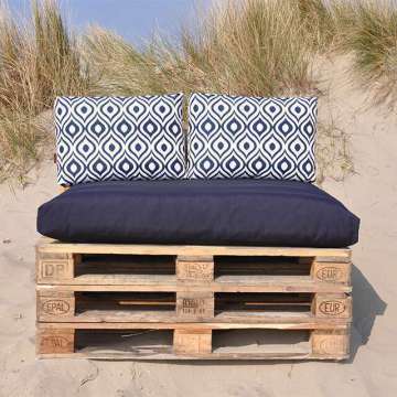 Pallet kussen navy combi wit