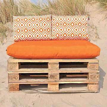 Pallet kussen oranje combi wit