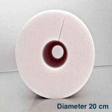Polyether rol railing rug steun met 3 cm midden gat diameter 20 cm