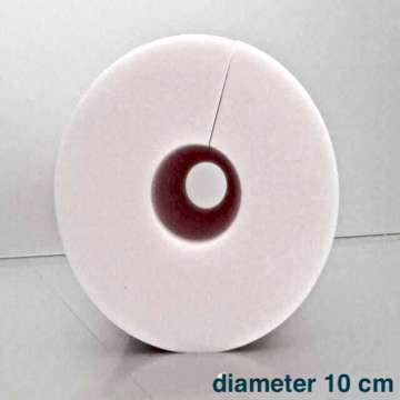 Polyether rol railing rug steun met 3 cm midden gat diameter 10 cm