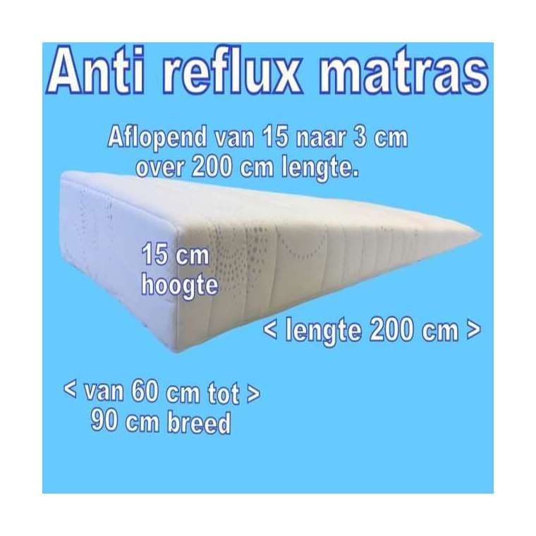 Anti Reflux matras volwassenen van 15 cm aflopend naar 3 cm van af 