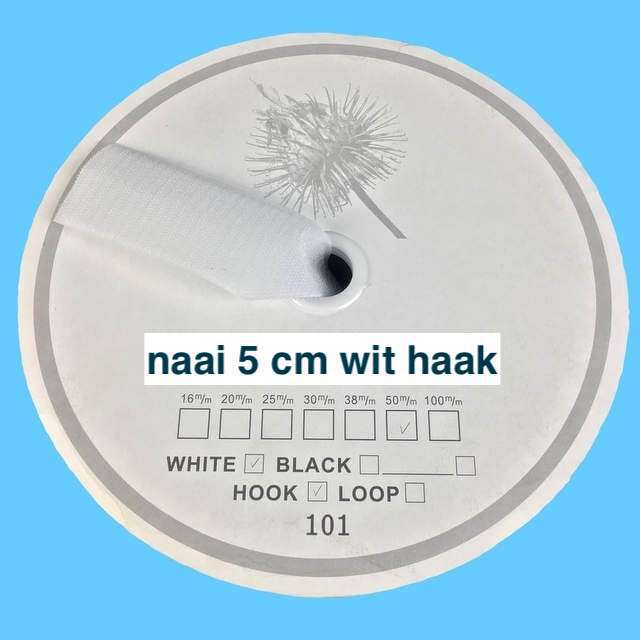Wit 5 cm haak klittenband 
