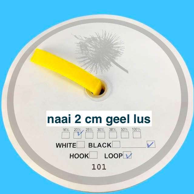Geel 2 cm lus klittenband 