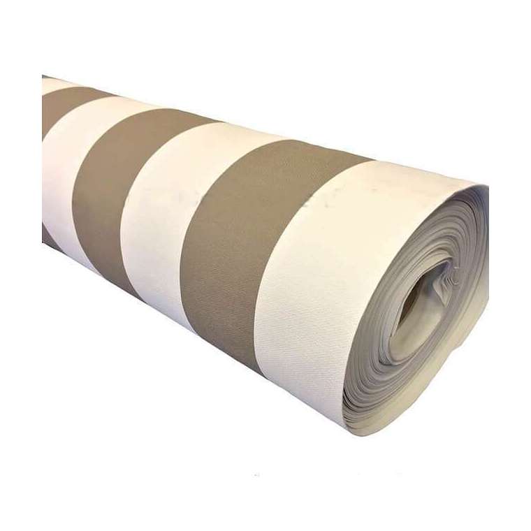 Kunstleer marine taupe stripe 140 cm breed