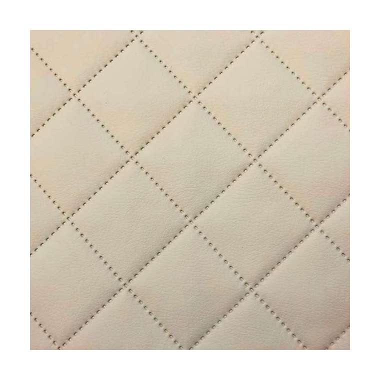 Kunstleer ruit motief 5 x 5 cm 912 beige 140 cm breed