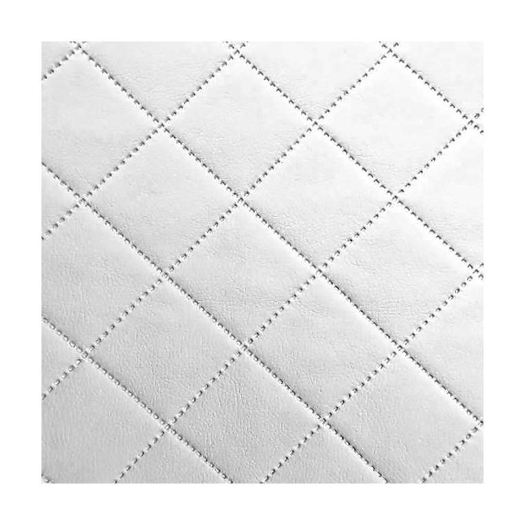 Kunstleer ruit motief wit 5x5 cm rolprijs 15 meter