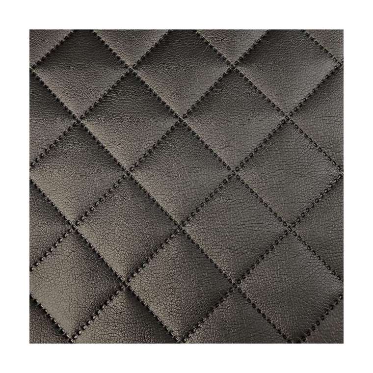 Kunstleer ruit motief zwart 5x5 cm rolprijs 15 meter