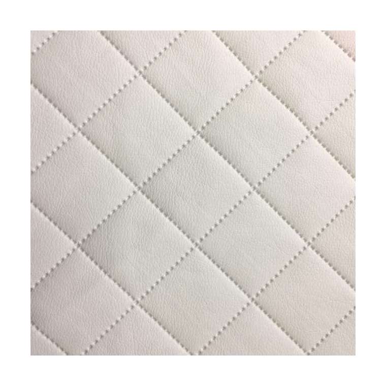 Kunstleer ruit motief 5 x 5 cm Off white 140 cm breed