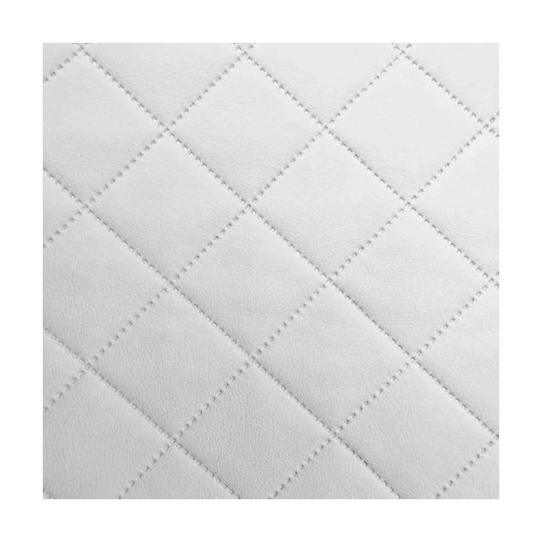 Kunstleer ruit motief 5 x 5 cm kleur wit 140 cm breed