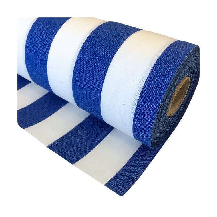 Outdoorstof streepje kobalt white 160 cm breed
