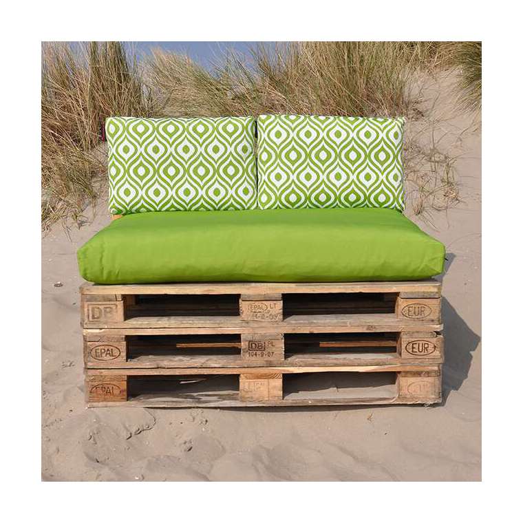 Pallet kussen mos groen combi wit 