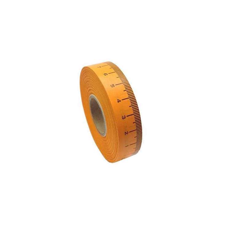 Plak lint centimeter 20 meter oranje van rechts naar links