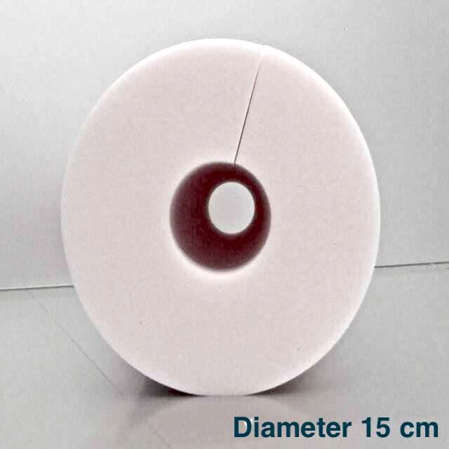 Polyether rol railing rug steun met 3 cm midden gat diameter 15 cm