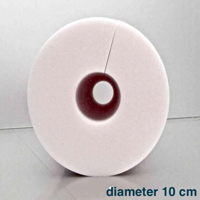 Polyether rol railing rug steun met 3 cm midden gat diameter 10 cm