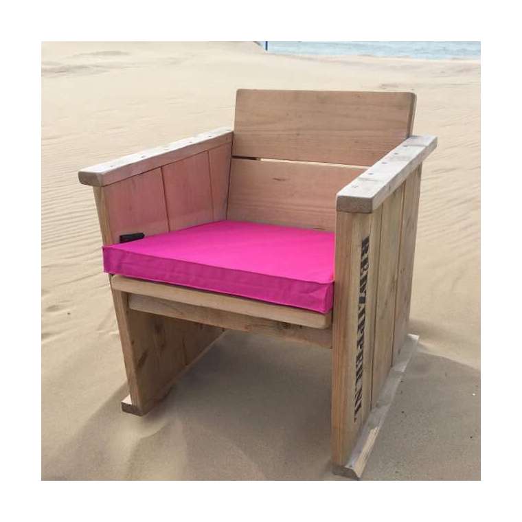 Outdoor kussen 50x50x6 cm fuchsia