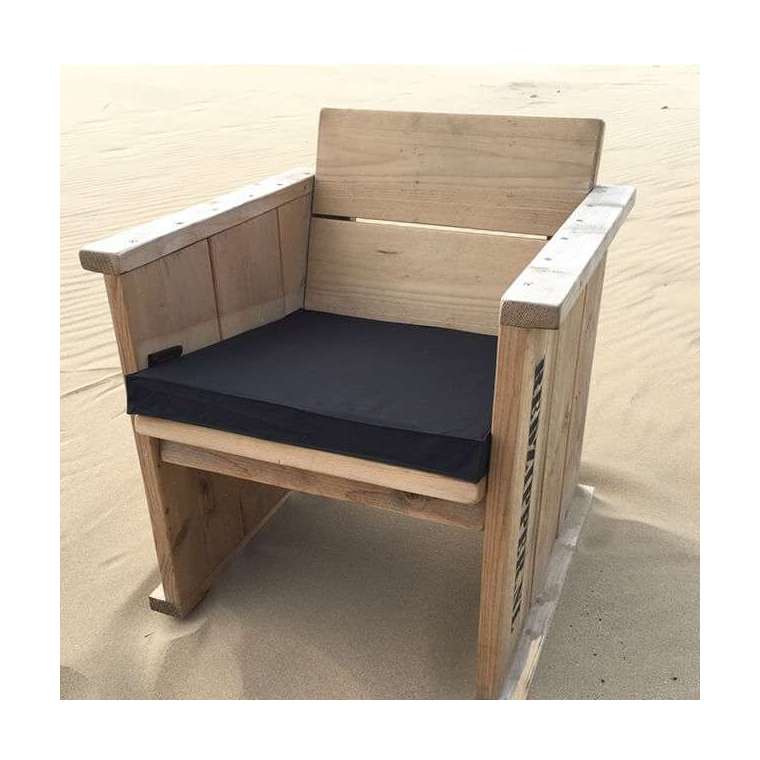 Outdoor kussen 50x50x6 cm Zwart