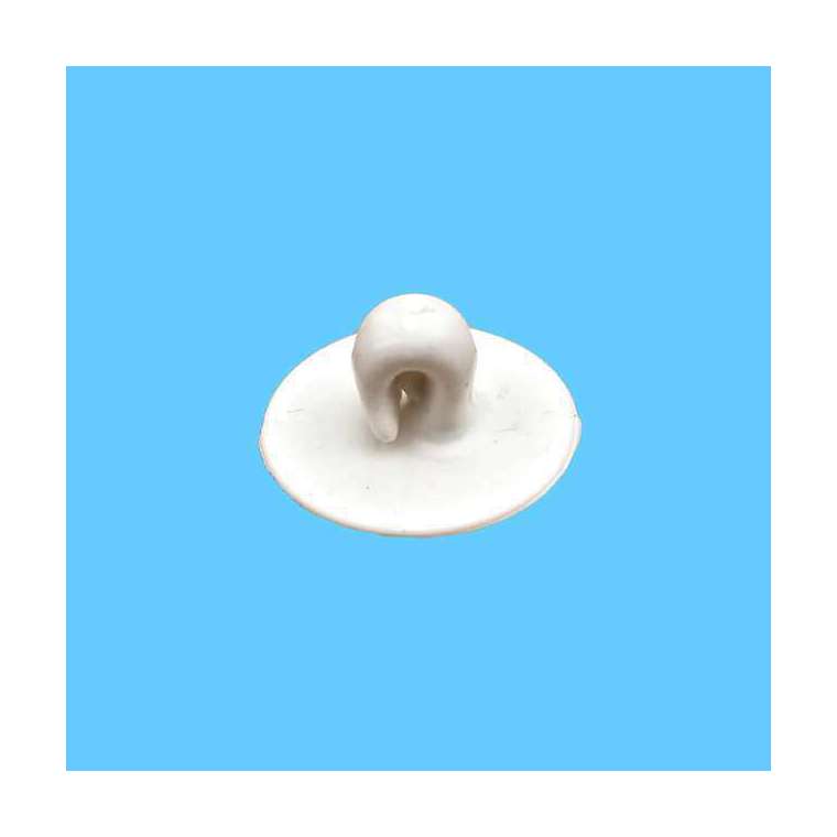 Tegen knoop wit plastic 16 mm